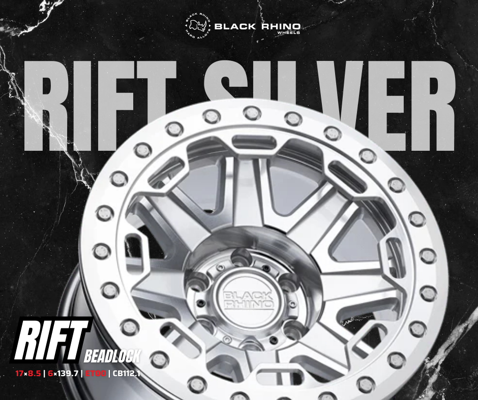Mâm Black Rhino Rift Beadlock 17×8.5 | 6×139.7 | ET00 | CB112.1 (Màu Bạc)